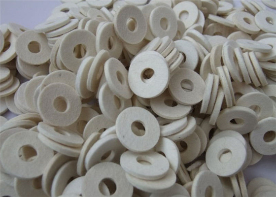 White Wool Small Felt Washers Customized Size 60 - 90 Hardness High Sealing Performance